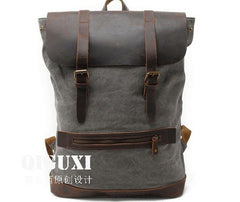 Cool Canvas Leather Mens School Backpack Laptop Backpack Canvas Travel Backpack Canvas for Men - iwalletsmen