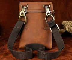 Mens Leather Small Belt Pouch Side Bag Waist Pouch Holster Belt Cases for Men - iwalletsmen