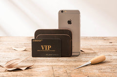 Vintage Leather Mens Card Holders Slim Front Pocket Wallet Card Wallets for Men - iwalletsmen