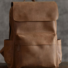 Genuine Leather Mens Cool Backpack Sling Bag Large Travel Bag Hiking Bag for men