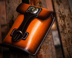 Handmade Biker Leather Belt Pouch Mens Cases Waist Bag Hip Pack Belt Bag Fanny Pack Bumbag for Men