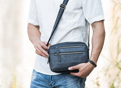 Small Cool Leather Mens Messenger Bags Shoulder Bag  for Men - iwalletsmen