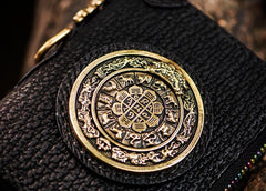 Handmade Leather Biker Wallet Mens Cool billfold Chain Wallet Trucker Wallet with Chain
