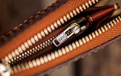 Handmade Leather Mens Tibetan Chain Biker Wallet Cool Leather Wallet Long Clutch Wallets for Men
