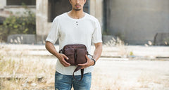 Cool Leather Mens Messenger Bags Small Shoulder Bags  for Men - iwalletsmen