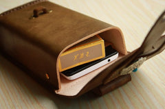 Handmade Cool Leather Cell Phone Holsters Belt Pouch Mens Waist Bag for Men - iwalletsmen
