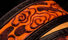 Handmade Genuine Leather Tooled Chinese Dragon Mens Belt Custom Cool Leather Men Belt for Men