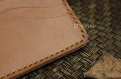 Handmade Leather Floral Mens Cool Travel Long Wallet Card Holder Card Slim Clutch Wallets for Men