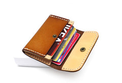 Leather Mens Card Wallet Front Pocket Wallets Small Slim Wallets Change Wallet for Men - iwalletsmen
