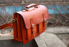Cool Handmade Leather Mens Messenger Bag Briefcase School Bag for men - iwalletsmen