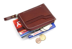 Leather Mens Front Pocket Wallets Small Slim Wallet Card Wallet Change Wallet for Men - iwalletsmen