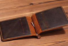 Handmade Genuine Leather Wallet billfold Leather Wallet Slim Bifold Wallet Bag For Mens - iwalletsmen