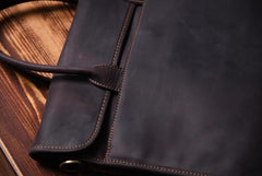 Genuine Leather Mens Cool Messenger Bag Briefcase Work Bag Business Bag for men