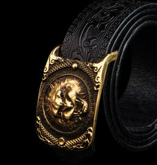 Handmade Genuine Leather Mens Belt Custom Cool Leather Men Black Belt for Men