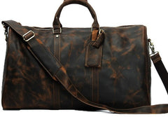 Cool Mens Leather Large Weekender Bag Duffle Bag Travel Bag for Men - iwalletsmen