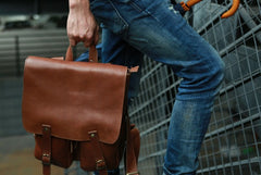 Leather Brown Mens Backpack Cool Travel Backpacks Laptop Backpack for men - iwalletsmen