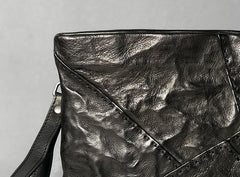 Handmade Leather Mens Clutch Cool Slim Wallet Zipper Clutch Wristlet Wallet for Men