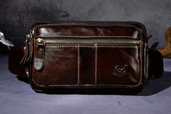 Cool Leather Mens Fanny Pack Waist Bag Hip Pack Belt Bag Bumbag for Men - iwalletsmen
