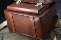 Handmade Vintage Coffee Leather Mens Camera Shoulder Bags Camera Messenger Bag for Men - iwalletsmen