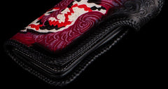Handmade Leather Carp Mens Chain Biker Wallet Cool Leather Wallet With Chain Wallets for Men