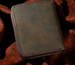 Cool Leather Mens Zipper Small Wallet Front Pocket Wallet for Men - iwalletsmen