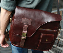 Cool Leather Mens Large Messenger Bags Shoulder Bag for men - iwalletsmen