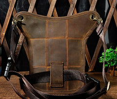 Biker Mens Leather Drop Leg Bag Waist Bag Side Bags Belt Pouch Pack for Men - iwalletsmen