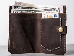 Vintage Leather Men Small Bifold Wallet Small Wallet for Men - iwalletsmen