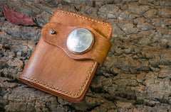 Handmade Leather billfold Mens Chain Biker Wallet Cool Leather Wallet With Chain Wallets for Men - iwalletsmen