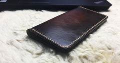 Vintage Leather Bifold Mens Long Wallet Coffee Leather Long Wallets for Men - iwalletsmen