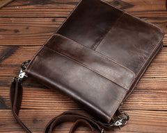 Cool Coffee Small Square Leather Mens Side Bag Messenger Bag Shoulder Bag for Men - iwalletsmen