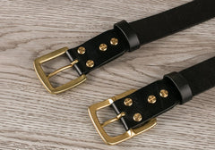 Handmade Genuine Custom Leather Mens Leather Men Black Belt for Men