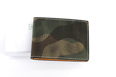 Cool Leather Mens Camouflage License Wallet Front Pocket Wallet Slim Card Wallet for Men - iwalletsmen