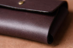 Handmade Leather Mens Cool Coin Change Leather Wallet Men Small Wallets Card for Men