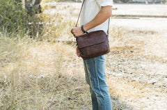 Cool Leather Small Mens Messenger Bags Small Shoulder Bag for Men - iwalletsmen