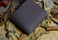 Handmade Leather Mens Cool Slim Leather Wallet Men billfold Wallets Bifold for Men
