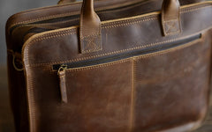 Genuine Leather Mens Cool Messenger Bag Briefcase Work Bag Business Bag for men