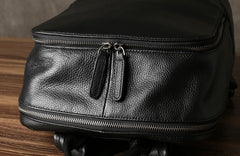 Genuine Leather Mens Cool Backpack Sling Bag Large Black Travel Bag Hiking Bag for men