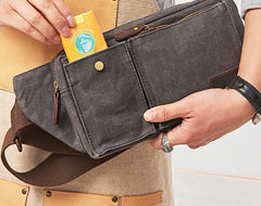 Canvas Mens Fanny Pack Canvas Waist Bag Small Canvas Chest Bag for Men - iwalletsmen