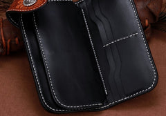 Handmade Leather Kylin Mens Chain Biker Wallet Cool Leather Wallet With Chain Wallets for Men