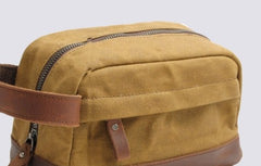 Cool Waxed Canvas Leather Mens Zipper Wristlet Bag Vintage Clutch Zipper Bag for Men - iwalletsmen