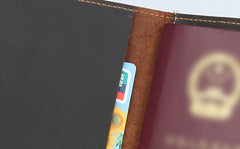 Cool Leather Mens Small Passport Wallet Slim Travel Wallets for Men - iwalletsmen