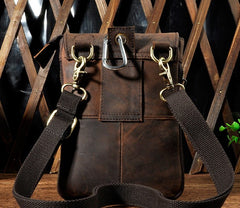 Mens Leather Small Side Bags COURIER BAG Waist Pouch Holster Belt Case Belt Pouch for Men - iwalletsmen