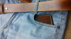 Brown Vintage Leather Mens Slim Small Wallet Leather Bifold Wallets for Men - iwalletsmen