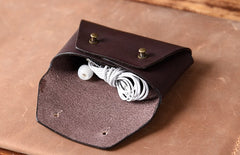 Handmade Leather Mens Cool Coin Change Leather Wallet Men Small Wallets Card for Men