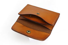 Leather Mens Card Wallet Front Pocket Wallet Small Slim Wallets Change Wallets for Men - iwalletsmen