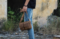 Cool Small Leather Mens Shoulder Bags Messengers Bag for Men - iwalletsmen