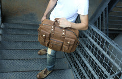 Cool Leather Mens Large Travel Bag Handbags Shoulder Bags for men - iwalletsmen