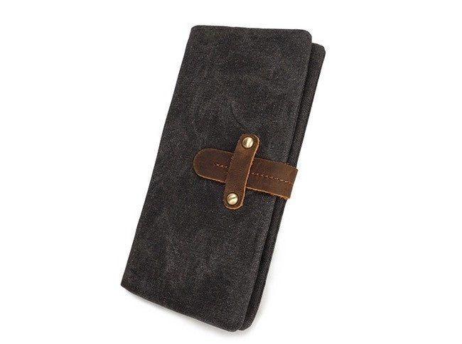 Mens Canvas Long Wallets for men Bifold Cool Men Long Wallet - iwalletsmen