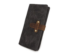Mens Canvas Long Wallets for men Bifold Cool Men Long Wallet - iwalletsmen